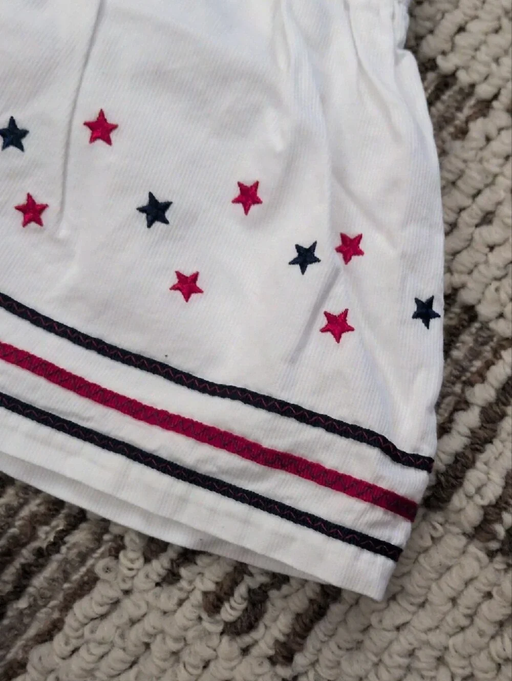 Carter's White Dress & Bloomer Set with Red and Navy Star Accents